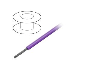 Przewód na rolce 30,5m linka Cu 26AWG PVC fioletowy 150V 7053 VI005