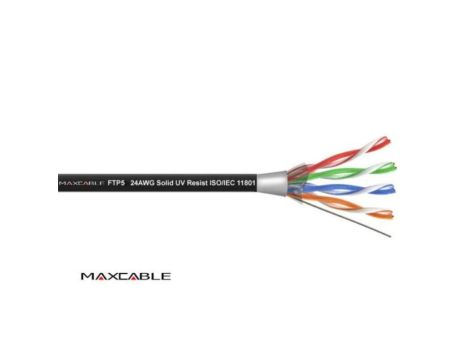 Przewód FTP5 drut CCA UV czarny 305m MAXCABLE