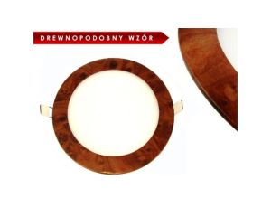 Panel led okragły Round 12W 230V drewnopodobny A D