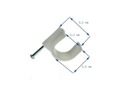 Uchwyt kabla okrągły 22mm KN-22 biały