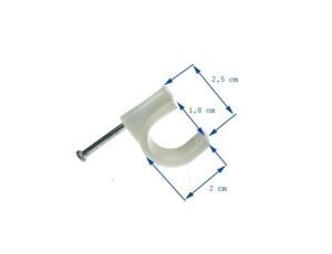 Uchwyt kabla okrągły 18mm KN-18 biały