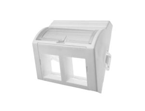 Adapter keystone podwójny wypukły kątowy 2M 45x45 (+ pole opisowe) biały Alantec