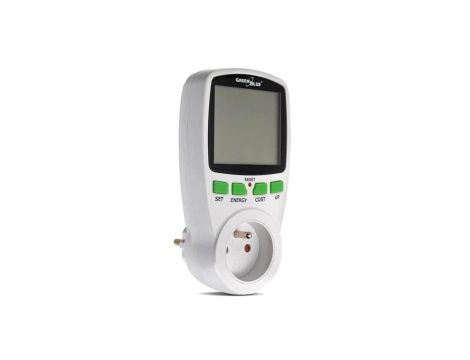 Watomierz cyfrowy LCD gniazdkowy licznik zużycia energii elektrycznej (do gniazdek typu 2P+Z) GreenBlue