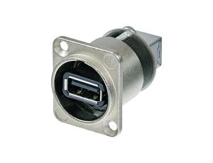 NEUTRIK Gniazdo tablicowe panelowe Adapter USB 2.0 A / B odwracalny srebrny NAUSB-W