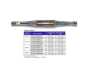 24-ETOJ-31/120-240/Z - mufa termokurczliwa przelotowa H(A)KnFtA 12/20kV (120-240mm2)