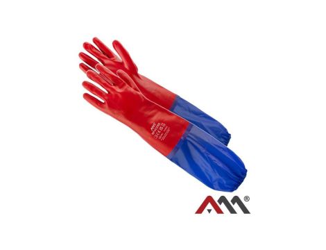 Rękawice Robocze PVC Długie 60 cm zakończone rękawem