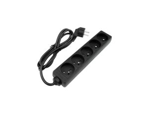 Przedłużacz 5 gniazd 1.5m z/u 3x1.0mm2 CZARNY