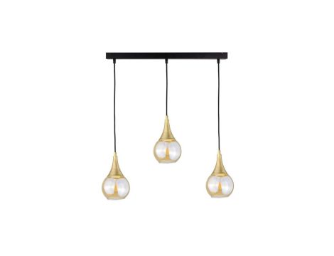 Lampa wisząca nowoczesna 3xE27 LACRIMA HONEY/GOLD