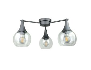 Lampa sufitowa 3xE27 STAR CLEAR BLACK