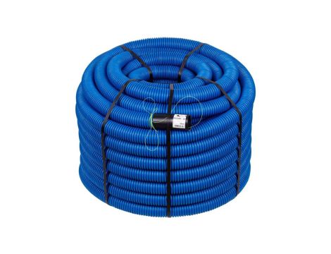 Rura karbowana AROT 50mm dwuwarstwowa osłonowa do ziemi peszel z pilotem 450N HDPE niebieska 50m RDG ELMARK
