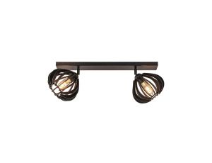 Lampa sufitowa drewno 2xE27 NORA BLACK
