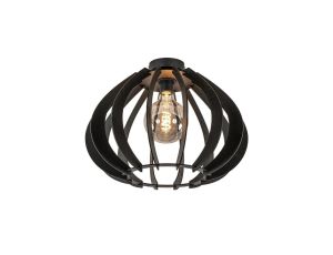 Lampa sufitowa drewno 1xE27 NORA BLACK