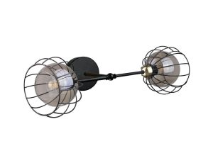 Kinkiet nowoczesny loftowy 2xE27 SOLO BLACK/GOLD