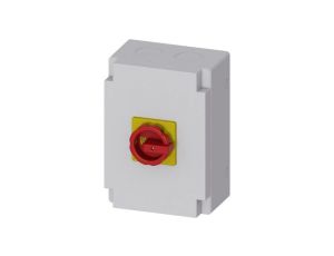 Rozłącznik główny/awaryjny w obudowie 6P 63A 22kW AC23A 400V styki pom 1Z 1R pokrętło żółto-czerwone 3LD2566-4VD53