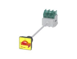Rozłącznik główny/awaryjny 3P 63A 22kW AC23A 400V montaż na płycie z wałkiem pokrętło piórkowe 4 otwory 3LD2517-0TK13
