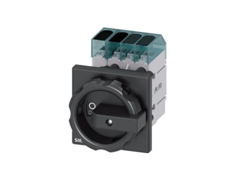 Rozłącznik główny 3P+N 63A 22kW AC23A 400V montaż tablicowy pokrętło czarne piórkowe otwór centralny 22.5 mm 3LD3454-0TL51