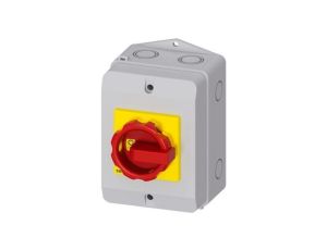 Rozłącznik główny/awaryjny w obudowie 3P 16A 7.5kW AC23A 400V styki pom 1Z 1R pokrętło żółto-czerwone 3LD2064-1GP53