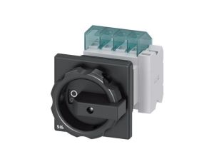 Rozłącznik główny 3P 16A 7.5kW AC23A 400V styki pom 1Z 1R montaż tablicowy pokrętło czarne otwór centralny 22.5 mm 3LD2054-1TP51
