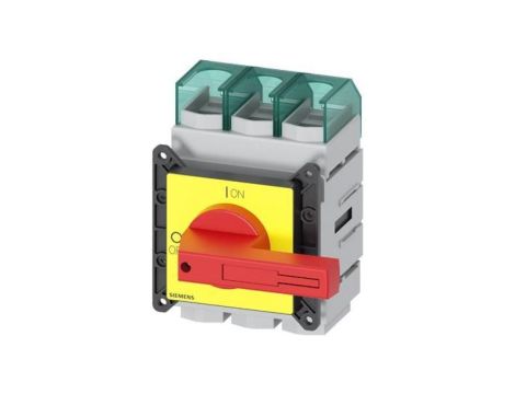 Rozłącznik główny/awaryjny 3P 250A 132kW AC23A 400V montaż tablicowy pokrętło żółto-czerwone piórkowe 4 otwory 3LD2405-0TK13