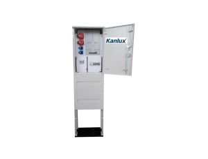 Rozdzielnica elektryczna budowlana na fundamencie (2x2P+Z, 1x16A/5P, 1x32A/5P) RB40x60-K40-00112W-FL-KANLUX