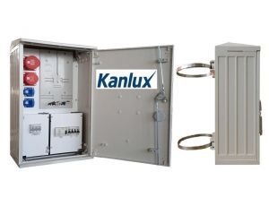 Rozdzielnica elektryczna budowlana na słup (2x2P+Z, 1x16A/5P, 1x32A/5P) RB40x60-K40-00112W-SL-KANLUX