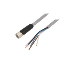7000-P4221-390300 Gniazdo proste M12 z przewodem o długości 3m, PUR