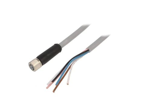 7000-P4221-390300 Gniazdo proste M12 z przewodem o długości 3m, PUR