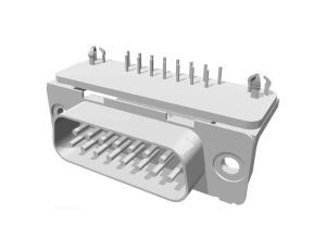 D-Sub PIN: 15 gniazdo męskie zatrzask PCB kątowe 90 THT 6A 1-338169-2