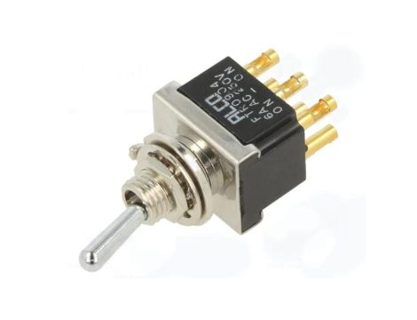 4-6437630-4 Przełącznik: dźwigniowy Poz: 2 DPDT ON-(ON) 6A/250VAC -2070C