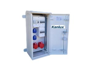 Rozdzielnica budowlana na elewację (2X2P+Z, 1X16A/5P, 1X32A/5P) KANLUX RB26x60-K40-00112W-E0-KANLUX