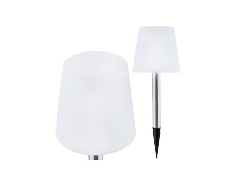 Lampa Ogrodowa LED Solarna Wbijana biały/chrom mat 41cm 4000K RUMBA GOLDLUX (Polux)