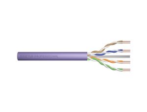 Kabel UTP kat.6 U/UTP 4x2x0,57 Eca fioletowy DIGITUS