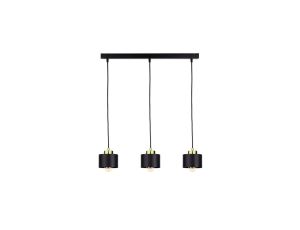 Lampa wisząca nowoczesna 3xE27 SIMPLY BLACK/GOLD