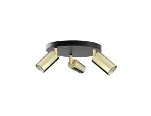 Spot nowoczesny 3x GU10 EYE BLACK GOLD