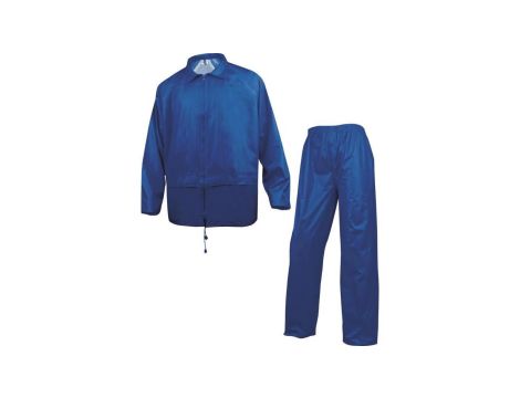Komplet przeciwdeszczowy bluza + spodnie z poliestru powlekanego PVC kolor niebieski rozmiar M CORPEN400BRTM