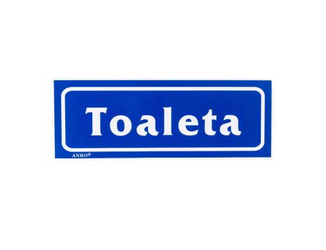 Samoprzylepna tabliczka ostrzegawcza /TOALETA/ 18/T/F