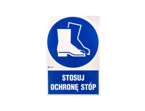 Samoprzylepna tabliczka ostrzegawcza /Stosuj ochronę stóp z podpisem/ IM/008/1/C1/F