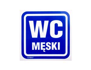 Samoprzylepna tabliczka ostrzegawcza /OZNACZENIE WC MĘSKI 100X100/ 62/H/F