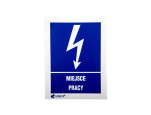 Samoprzylepna tabliczka ostrzegawcza /MIEJSCE PRACY 52X74/ 5EIA/Q1/F