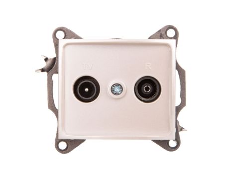 DOMO Gniazdo RTV przelotowe perłowe białe 011320030 24981