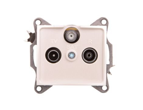 DOMO Gniazdo RTV/SAT przelotowe perłowe białe 011340030 24983