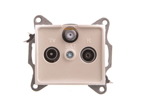 DOMO Gniazdo RTV/SAT końcowe perłowe białe 011350030 24984