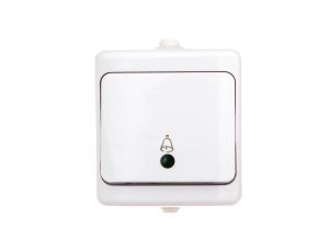 BRYZA Przycisk hermetyczny /dzwonek/ podświetlany IP54 biały 190404 /20szt./