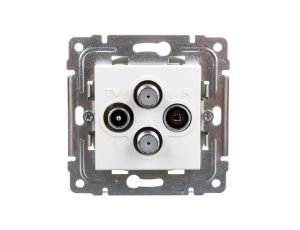 DANTE Gniazdo antenowe podwójne RTV/SAT/SAT białe 450478