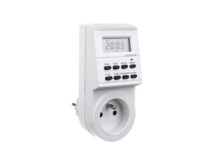 Programator czasowy tygodniowy, elektroniczny, max. 3500W, AC220-240V, 50/60Hz, IP20, biały