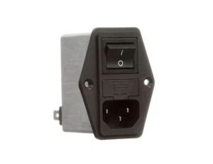 Złącze zasilające AC męskie 6A 250VAC C14 (E) 450uH FN284-6-06