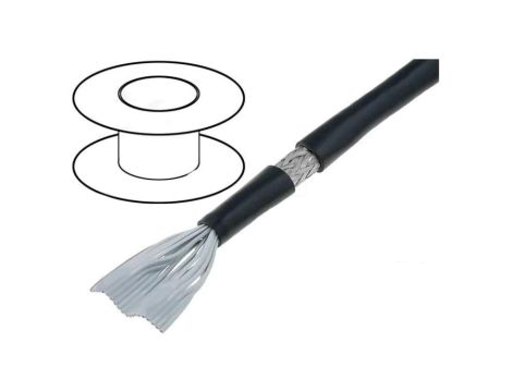 3659/34SF (100FT) Przewód: wstążkowy okrągły 1,27mm linka Cu PVC czarny 30,5m