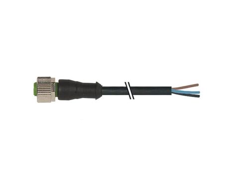 7000-12221-6140500 Gniazdo proste M12, 4P z przewodem o długości 5m PVC 250VAC 4A