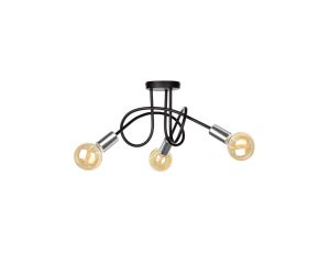 Lampa sufitowa nowoczesna 3xE27 RUMBA BLACK/SILVER