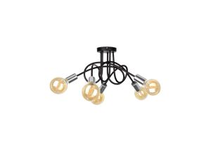 Lampa sufitowa nowoczesna 5xE27 RUMBA BLACK/SILVER
